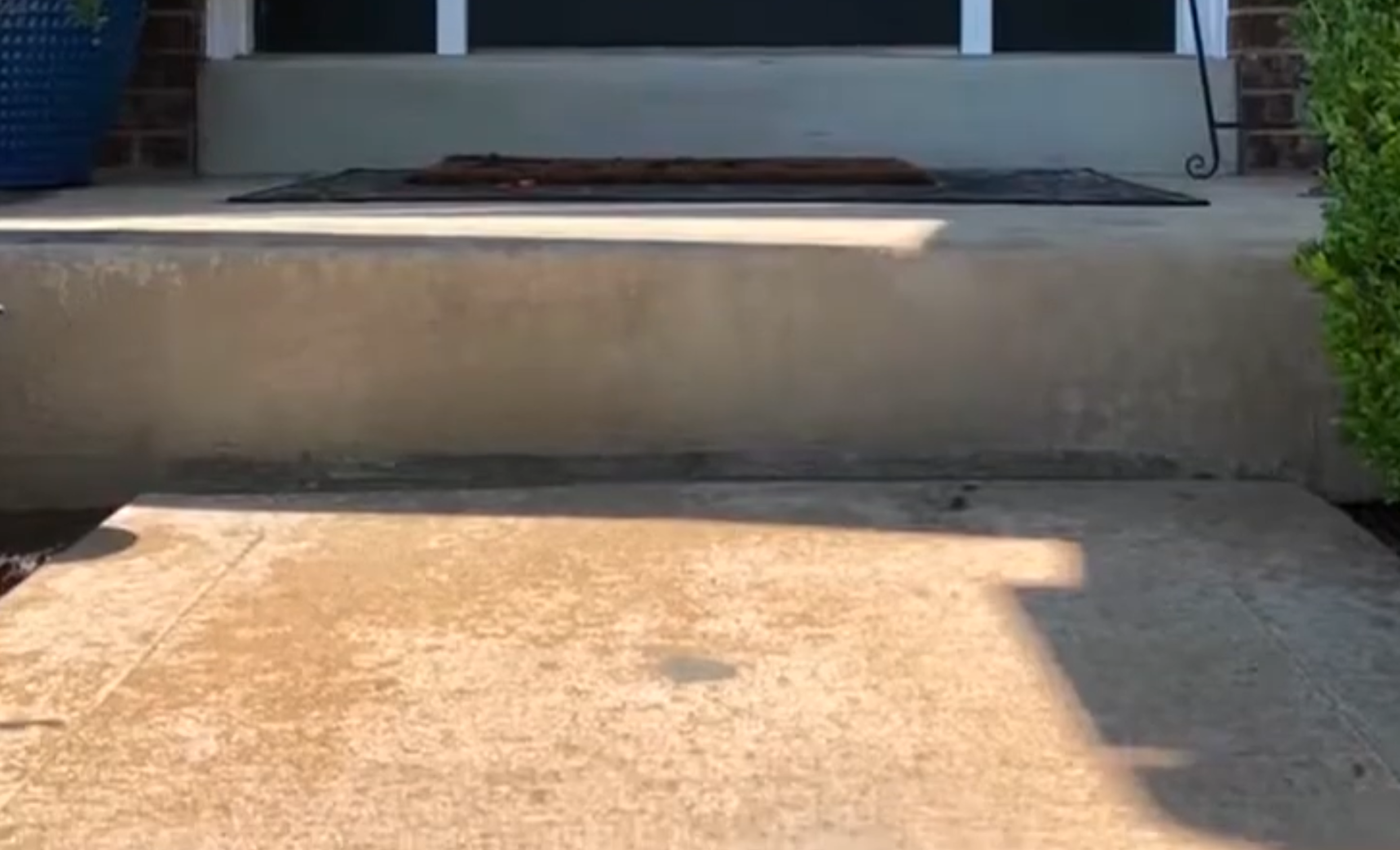 After stoop leveling - entry stoop raised flush