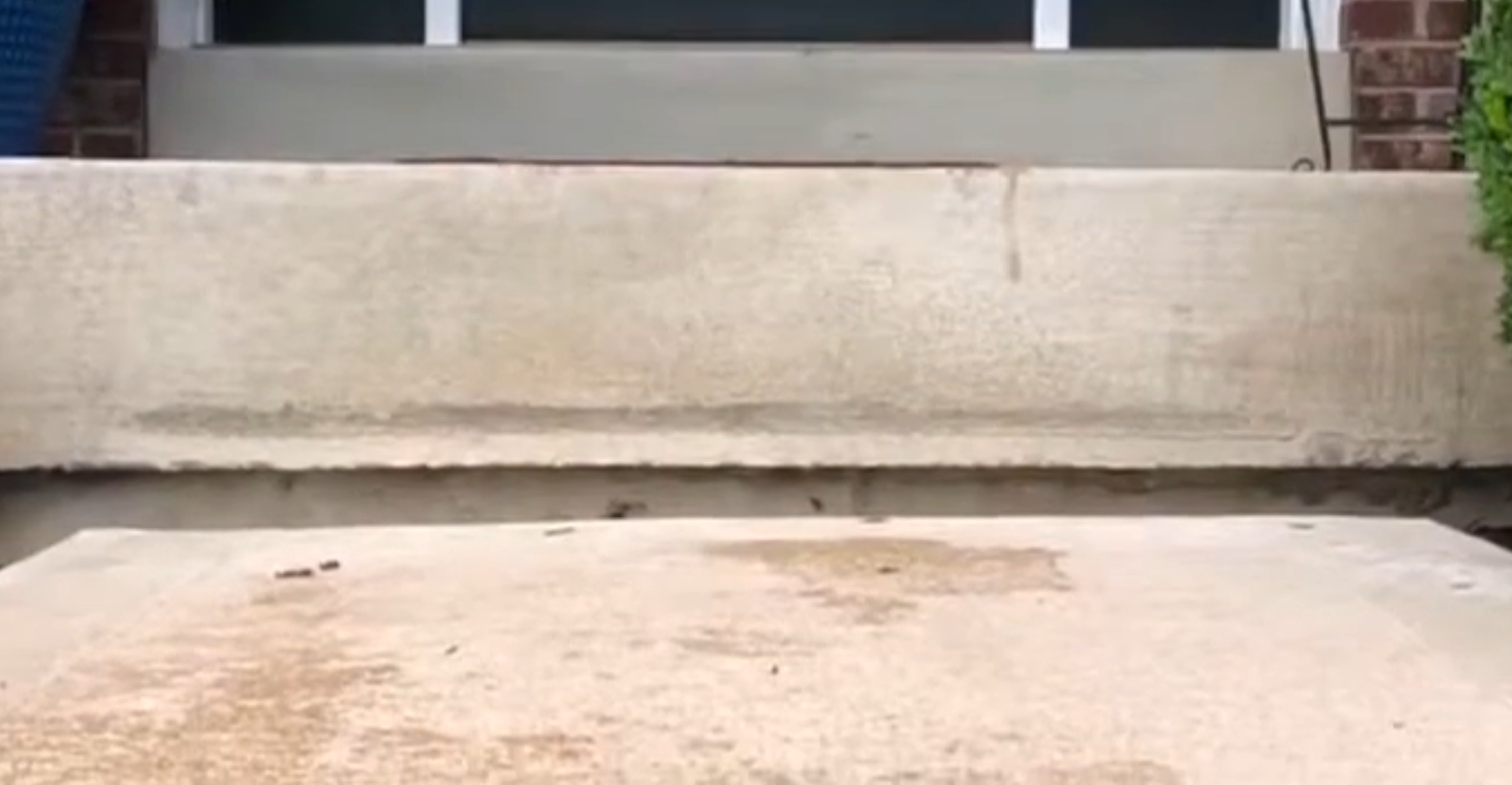 Before stoop leveling - sunken entrance stoop