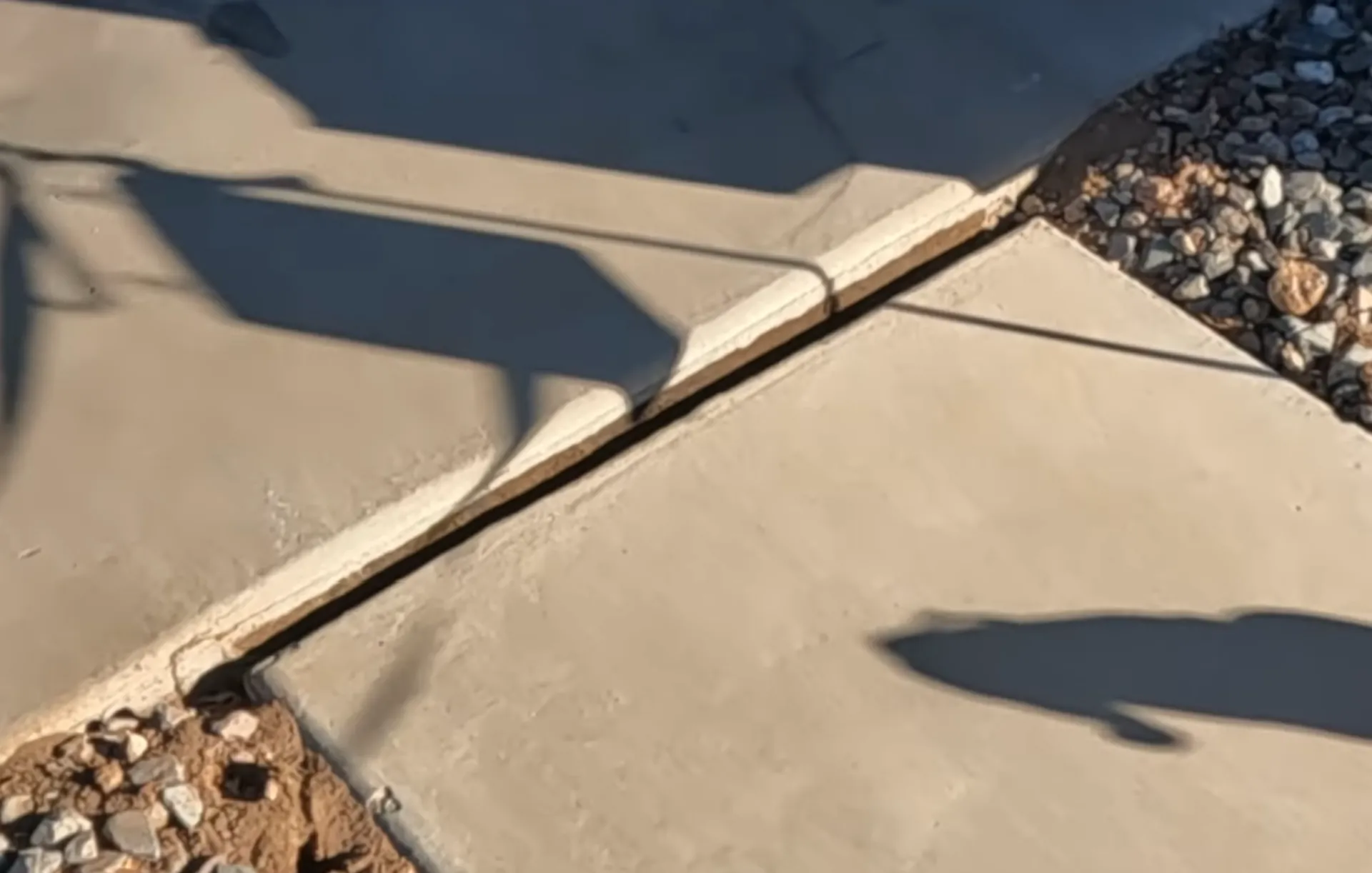 Before leveling - sunken patio slab