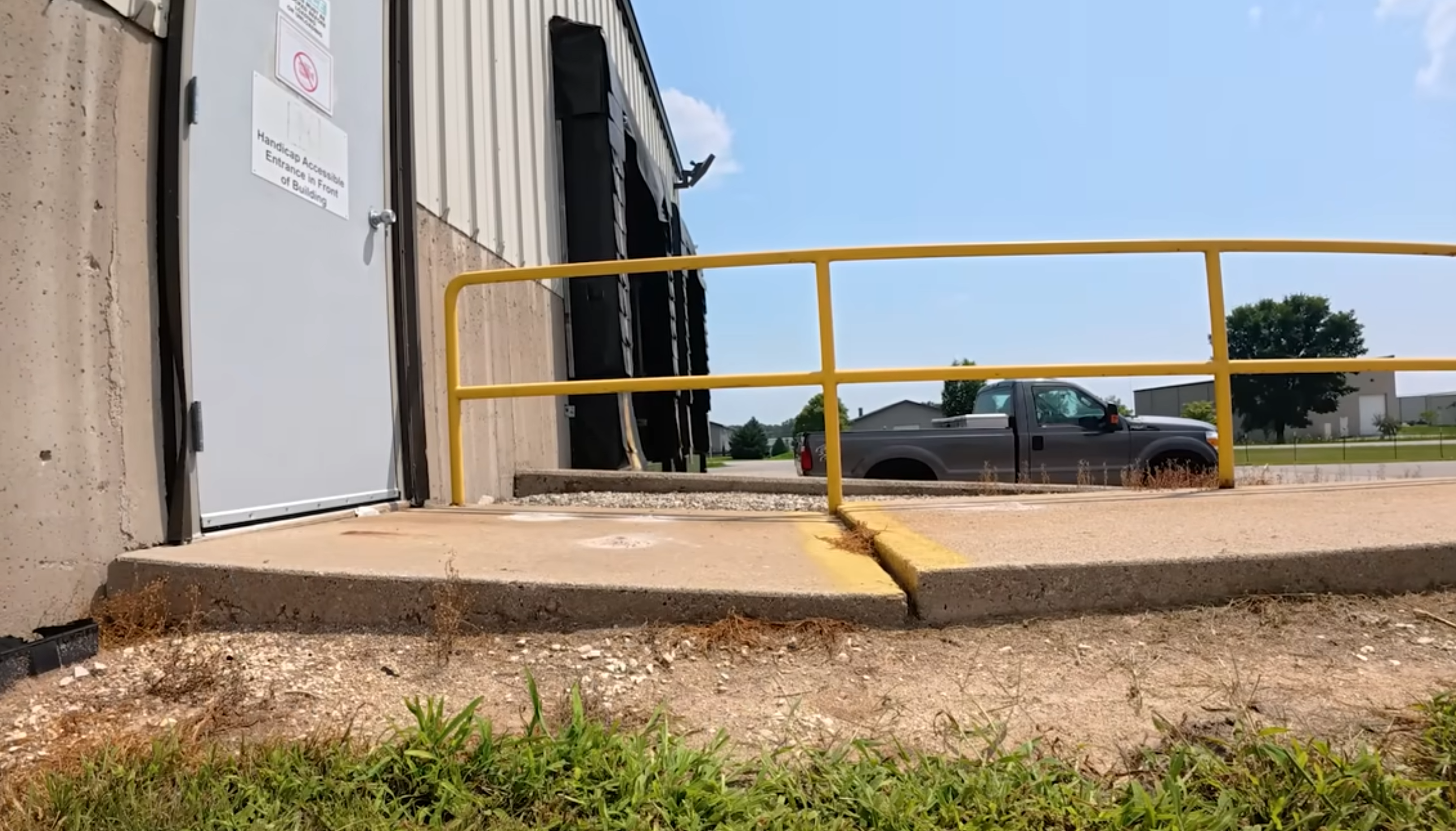 Before leveling - uneven concrete panel